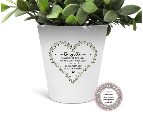 stiller Blumentopf -Vase Herz Spruch Sternenkind Geschenk, Abschied, Allerheiligen Mitbringsel....von Lüttentüddel®